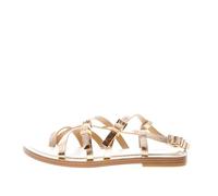 Michael Kors Donna Sandalo Infradito Darrington Flat in Pelle Metallizzata Oro Color Oro Size IT 37 - EU 37 (US 7)