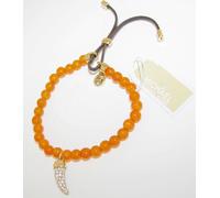 Michael Kors Elasticizzato Arancione Perline + Pave D'Oro Clacson + pelle