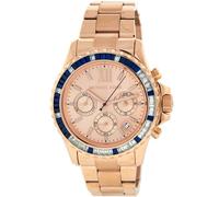 Michael Kors Everest Tonalità Rosa Dorato Chrono + Cristallo Blu Lunetta