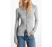 Michael Kors Fitted Ribed Ls Button Up Pearl Heather Taglia: L | Maglioni a maglia Outlet | Donna | Bianco