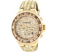 Michael Kors Gramercy Metallico Pitone Pelle + Oro Chrono + Cristalli Watch