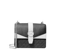 Michael Kors Greenwich Small Signature - Borsa a tracolla in pelle, colore: Nero, Nero Combo, Small