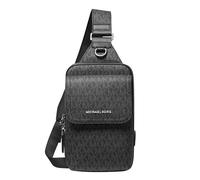 Michael Kors Hudson Medium Flap Sling Pack/MK Signature Small, Nero