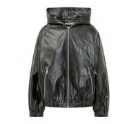 Michael Kors, ,Jackets ,Donna ,Nero ,M Coated Viscose Hooded Bomber Jacket