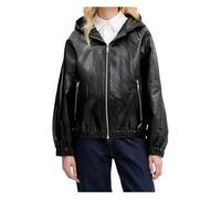 Michael Kors, ,Jackets ,Donna ,Nero ,M Coated Viscose Hooded Bomber Jacket