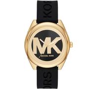 Michael Kors Janelle MK7313 Women's Gold-Tone Watch - Black Silicone Strap