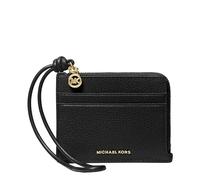 Michael Kors Portafoglio da donna Jet Set Small Card Case Wristlet pelle martellata Nero Medium