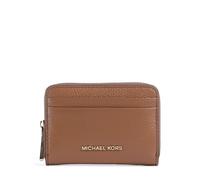 MK Porta carte di credito zip-around Jet Set piccolo in pelle martellata - Marrone - Michael Kors ONE SIZE