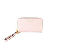 Michael Kors Jet Set Travel Large Flat Multifunction Phone Case Pebbled Leather Wallet/Wristlet in Powder Blush