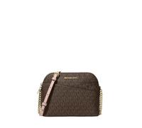 Michael Kors Jet Set Travel Logo Dome Crossbody Bag Powder Blush Brown