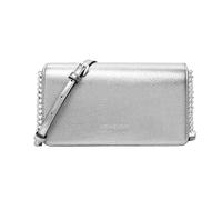 Michael Kors Jet Set Travel Medium Metallic Crossbody Bag Pale Silver