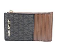 Michael Kors Jet Set Travel Top Zip Card Case Portafoglio Portamonete Marrone, Marrone, Jet Set Travel