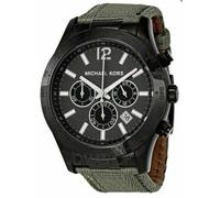 Michael Kors Layton Nylon Grigio/Grigio Fascia Da Cronografo Quadrante Orologio