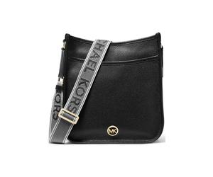 Michael Kors Leather Messenger Bag With Logo Strap In Black Taglia: OS | Borse a tracolla Outlet | Donna | Nero