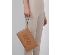 Michael Kors Leather Top Zip Wristlet In Beige Taglia: OS | Borse a mano Outlet | Donna | Marrone