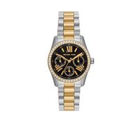 Michael Kors Lexington Orologio da donna, movimento al quarzo, cronografo con cinturino in acciaio inox, Argento e oro, 33 mm, Bracciale