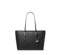 Michael Kors Quinn Large Borsa shopper nero, pelle di vacchetta finemente grana, donna