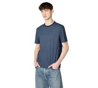 Michael Kors Maglietta da uomo Mk Signature, Blu (Midnight), L