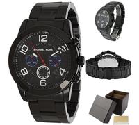 Michael Kors Mercer Nero IP Tono, Cronografo, Blu Accent, Bracciale WATCH-MK8291