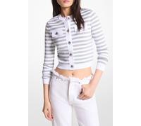 Michael Kors Metlic Shirtp Snap Jacket White/silver Taglia: L | Cardigan Outlet | Donna | Bianco