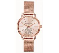 Michael Kors MK3845 Women's Portia Rose Gold-Tone Watch with Crystal Accent