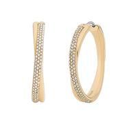 Michael Kors Orecchini a cerchio da donna in acciaio inox con logo MK, One Size, Acciaio inossidabile, Nessuna pietra preziosa