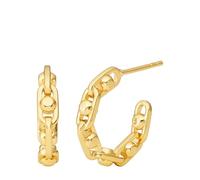 Michael Kors - Orecchini a cerchio Premium Astor Link da donna in argento sterling tonalità oro, MKC171100710