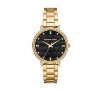 Michael Kors Orologio Pyper da donna, Movimento al quarzo a tre lancette con cinturino in acciaio inossidabile, 38 mm, Tono oro e nero