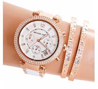 Michael Kors Orologio Da Donna MK5774 Parker Cronografo IP ROSEGOLD Nuovo