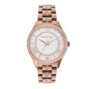 Michael Kors Orologio Lauryn in cristallo con quadrante in madreperla con cinturino in acciaio inossidabile rosa tono oro MK3716 da donna