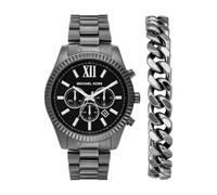 Michael Kors Orologio Lexington per uomo, movimento cronografo al quarzo da 44 mm con cinturino in acciaio inossidabile, 44 mm, Set di carboncini