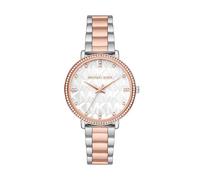 Michael Kors Orologio Quarzo Donna, misura cassa 38.00mm con quadrante Argento Analogico e cinturino Two-Tone Rose in Cinturino in metallo MK4667