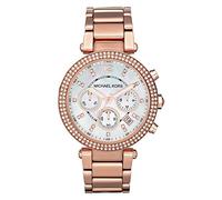 Michael Kors Orologio Quarzo Donna, misura cassa 39.00mm con quadrante Bianco Madreperla Analogico e cinturino Rosa in Cinturino in metallo MK5491