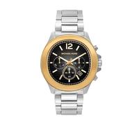 Michael Kors Orologio Sage da uomo, movimento cronografo al quarzo 44 mm con cinturino in acciaio inossidabile, 44 mm, Tono argento e nero