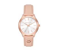 Michael Kors Orologio Slim Runway da donna, movimento al quarzo a tre lancette da 38 mm con cinturino in pelle, 38 mm, Marrone chiaro