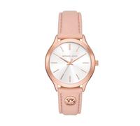 Michael Kors Orologio Slim Runway da donna, movimento al quarzo a tre lancette da 38 mm con cinturino in pelle, 38 mm, Marrone chiaro