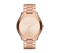Michael Kors Orologio Slim Runway da donna, movimento al quarzo a tre lancette da 42 mm con cinturino in acciaio inossidabile, 42 mm, Tono oro rosa e rosa chiaro