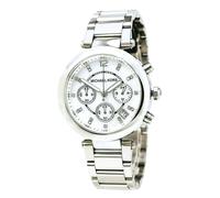 Michael Kors Parker Color Argento + Cronografo Quadrante + Mop, Cristallo, Data