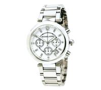 Michael Kors Parker Color Argento + Cronografo Quadrante + Mop, Cristallo, Data
