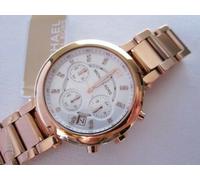 Michael Kors Parker Rosa Color Oro + Argento Chrono Quadrante + Cristallo, Data