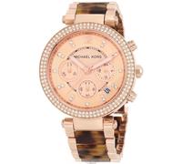Michael Kors Parker Testuggine Cover+ Rosa Color Oro + Chrono,Cristallo Orologio