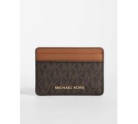 Michael Kors portacarte Jet Set con stampa monogram marrone No Size