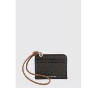 Michael Kors Portacarte Jet Set in cotone spalmato con monogramma MK e chiusura a zip OS Marrone