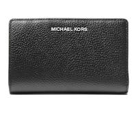 Michael Kors Portafoglio da donna medio con zip intorno, nero, nero, Portafoglio medio con cerniera a scatto