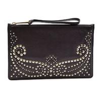 Michael Kors Rhea Marrone Cioccolato pelle Morbida, Borchiato Grande Cinturino,