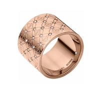 Michael Kors Rosa Color Oro, Monogramma, Cristallo, Cilindro, Misura Anello (7,8