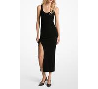 Michael Kors Ruched Scoop Neck Dress With Split Detail In Black Taglia: S | Abiti Midi Outlet | Donna | Nero