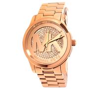 Michael Kors Runway Oro Rosa Tono Logo Pave Cristallo Quadrante MM Watch MK5853