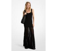 Michael Kors Scoop Neck Tier Sheer Dress In Black Taglia: L | Maxi abiti Outlet | Donna | Nero