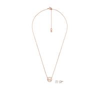 Michael Kors - Set Collana con Charm Logo Pavé e Orecchini a Bottone - - Accessories - Donna - Giallo - ONE SIZE